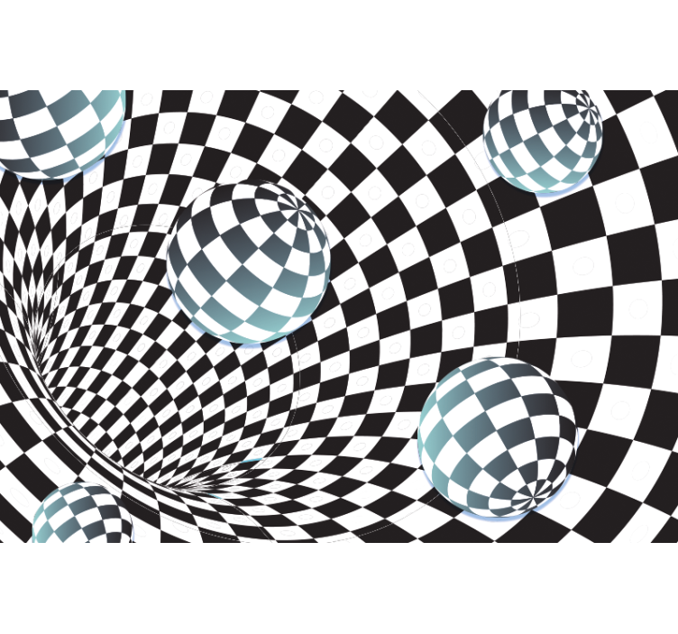 Tapisserie abstraite motif sphère illusoire - TenStickers