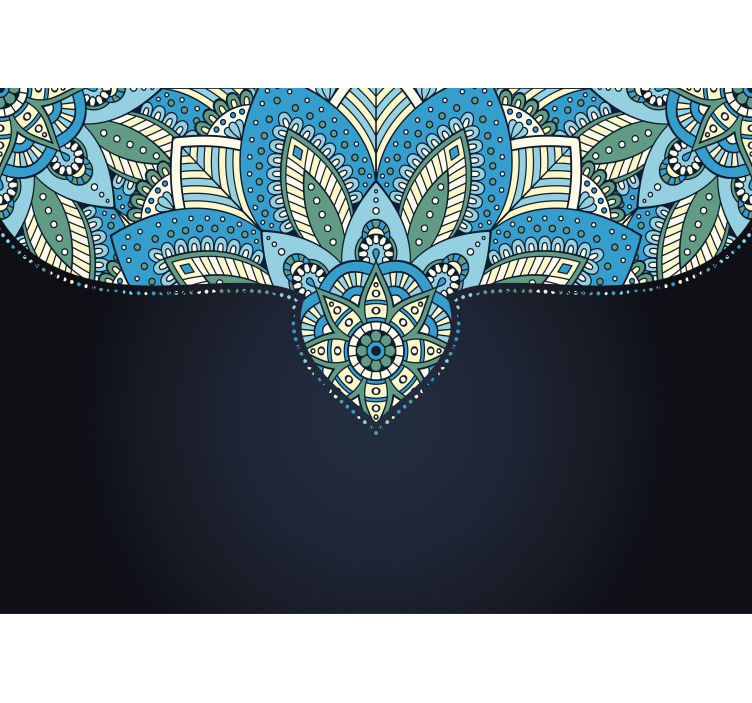 Tapisserie mandala motif de feuilles complexe - TenStickers