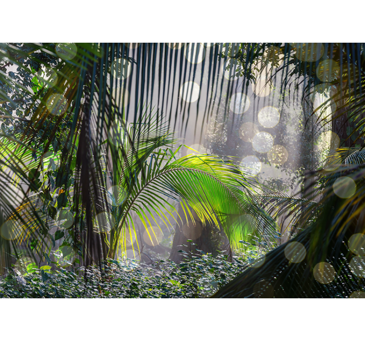 Tapisserie jungle scène de verdure luxuriante - TenStickers