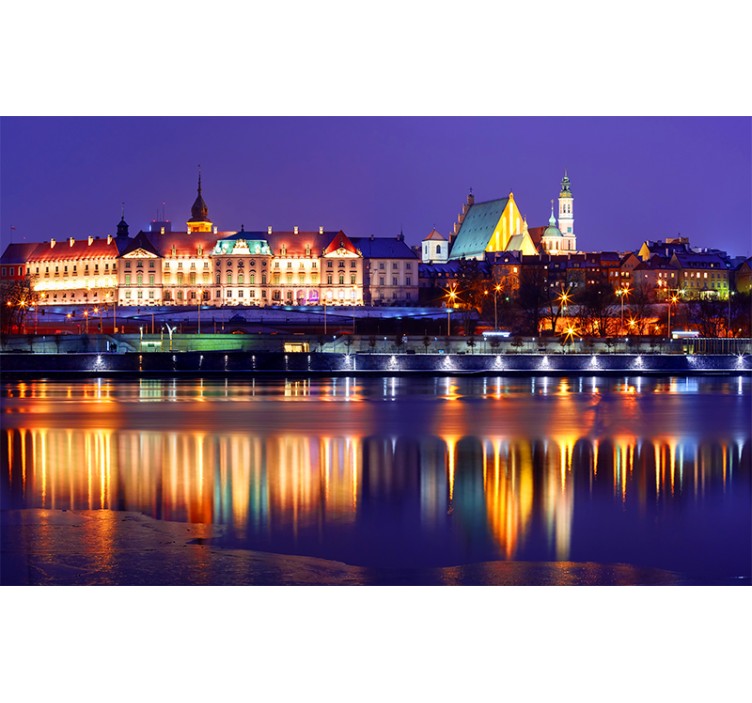 Tapisserie villes et pays reflet de ville historique - TenStickers