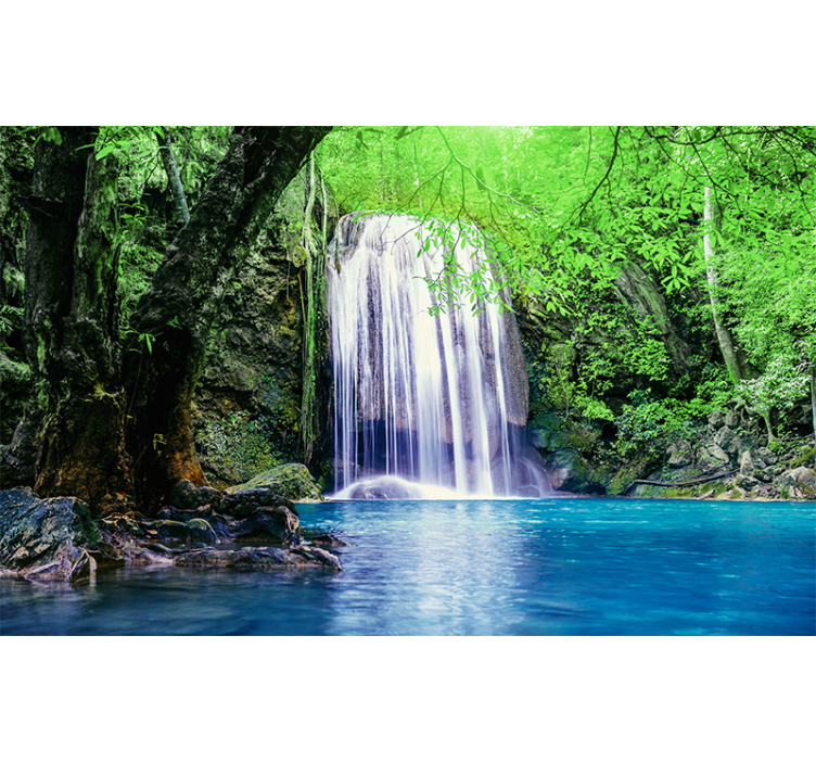 Tapisserie nature paysage de cascade tranquille - TenStickers