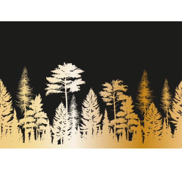 Tapisserie forêt silhouettes d'arbres rustiques - TenStickers
