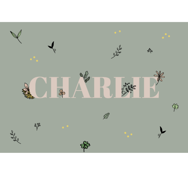 Tapisserie chambre enfant conception de nom floral - TenStickers