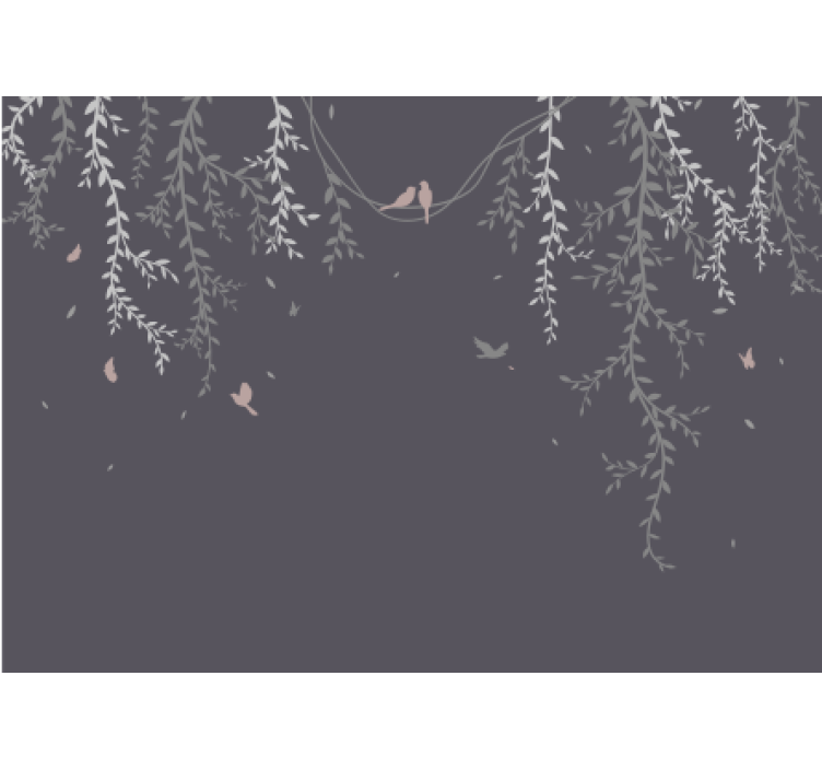 Tapisserie nature branches avec des oiseaux - TenStickers