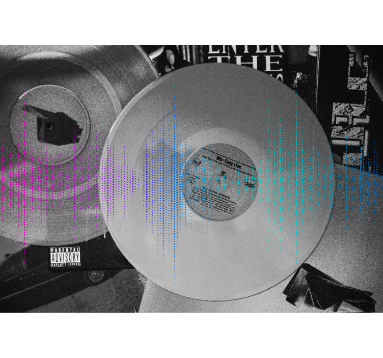 Tapisserie musique ondes sonores de vinyle - TenStickers