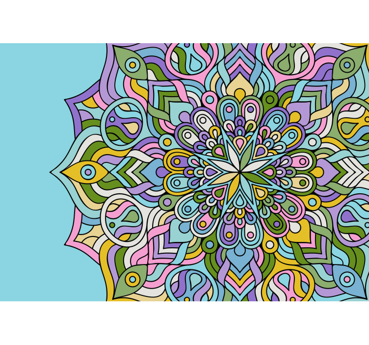 Tapisserie mandala configurations géométriques complexes - TenStickers