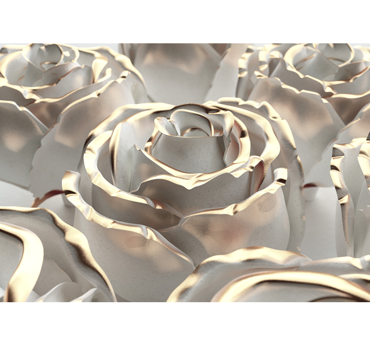 Tapisserie rose formation élégante de roses - TenStickers