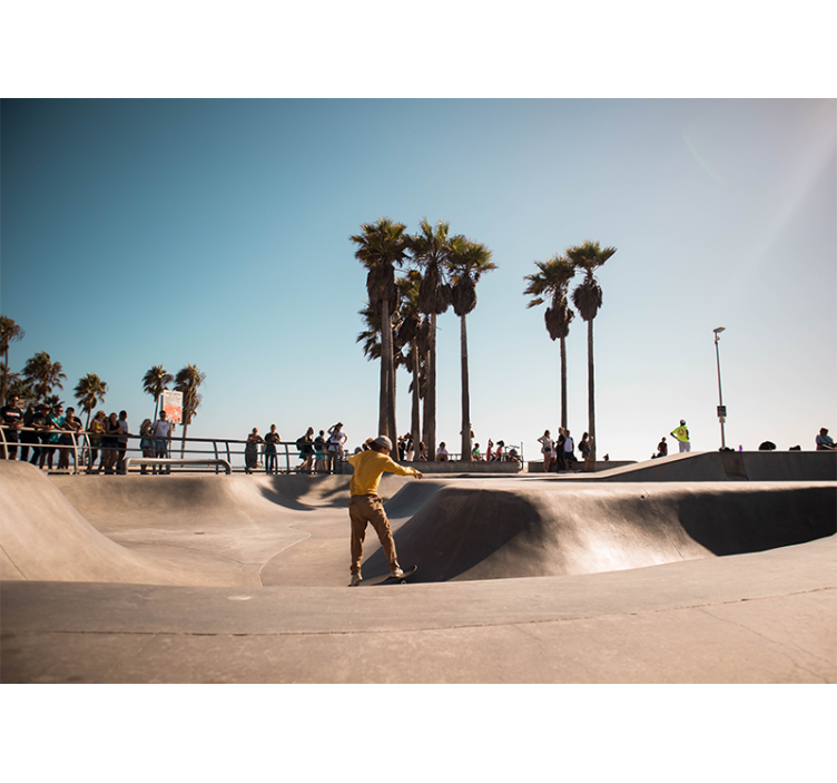 Tapisserie villes et pays skateboard au bord de l'océan - TenStickers