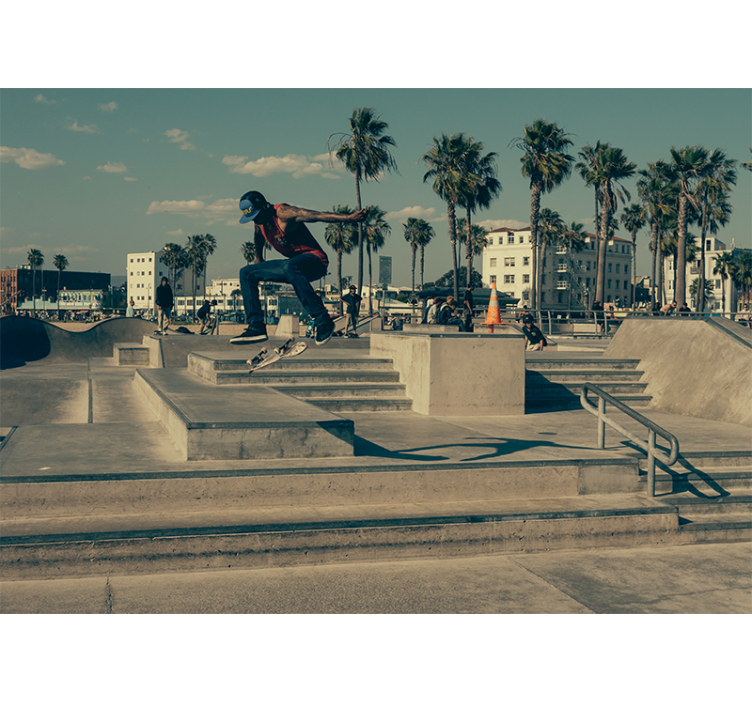 Tapisserie graffiti skateur en action - TenStickers