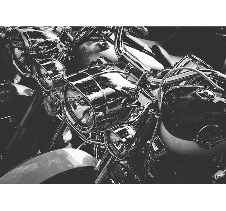 Tapisserie véhicule motos chromées classiques - TenStickers
