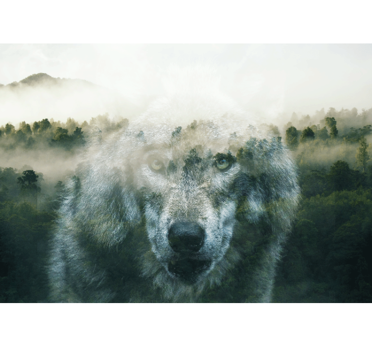 Tapisserie animaux portrait de loup royal - TenStickers