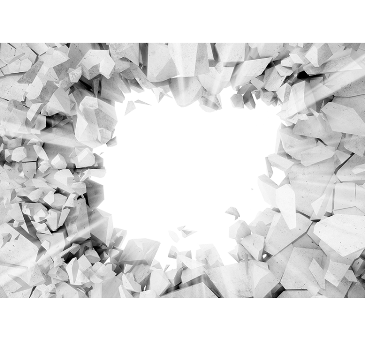 Tapisserie 3D texture de béton brisé - TenStickers