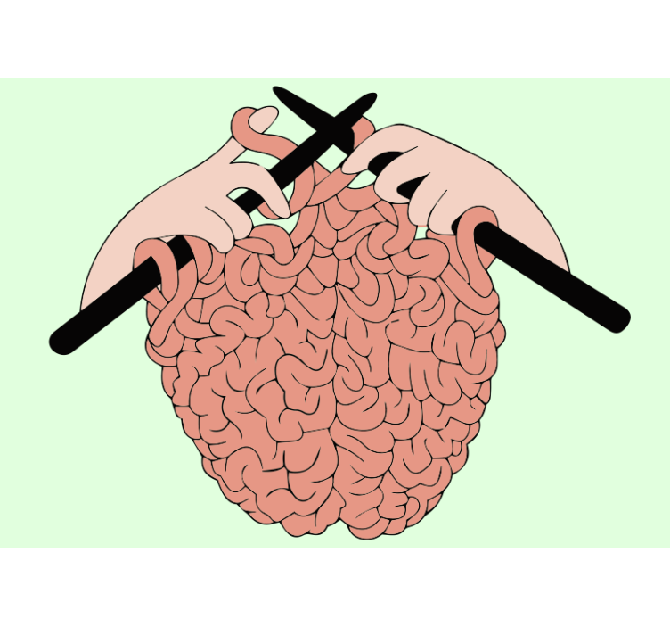 Tapisserie phrase concept de fabrication du cerveau - TenStickers