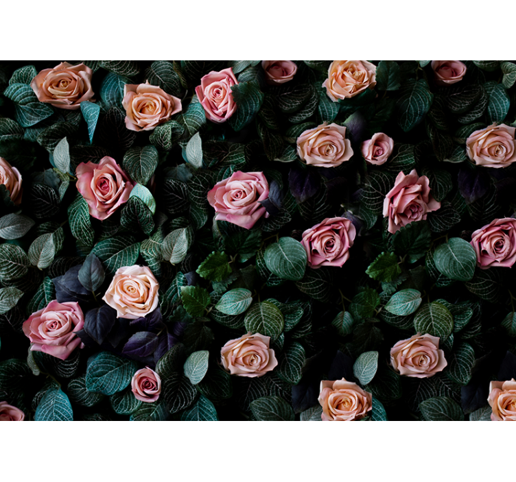 Tapisserie fleur rose romantique - TenStickers