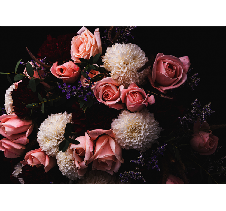 Tapisserie fleur composition botanique gracieuse - TenStickers