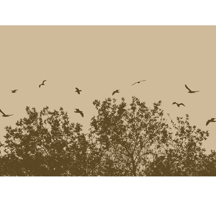 Tapisserie nature silhouette d'oiseaux volants - TenStickers