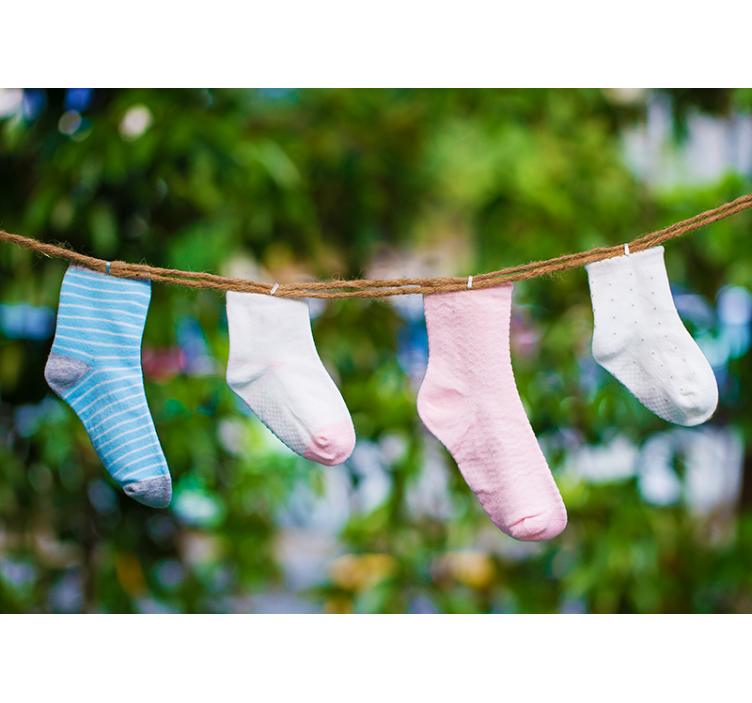Tapisserie vintage chaussettes colorées suspendues - TenStickers