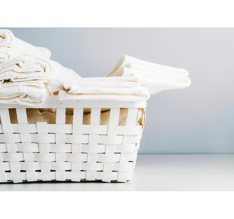 Tapisserie salle de bain panier à serviettes élégant - TenStickers