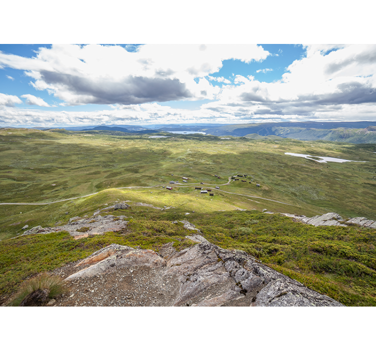 Tapisserie paysage vue sur la verdure montagneuse - TenStickers