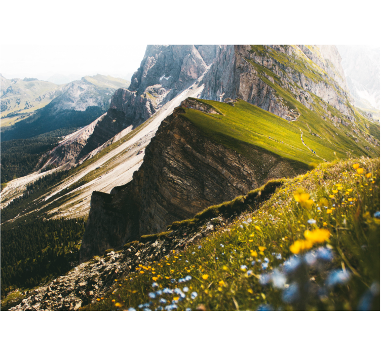 Tapisserie paysage terrain montagneux - TenStickers