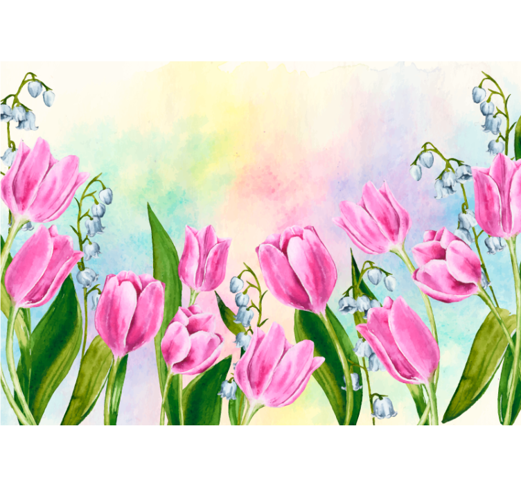 Tapisserie fleur tulipe en pleine floraison - TenStickers