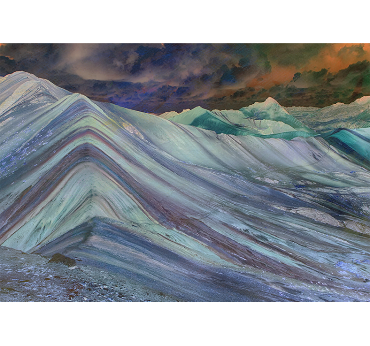 Tapisserie paysage formation de terrain montagneux - TenStickers