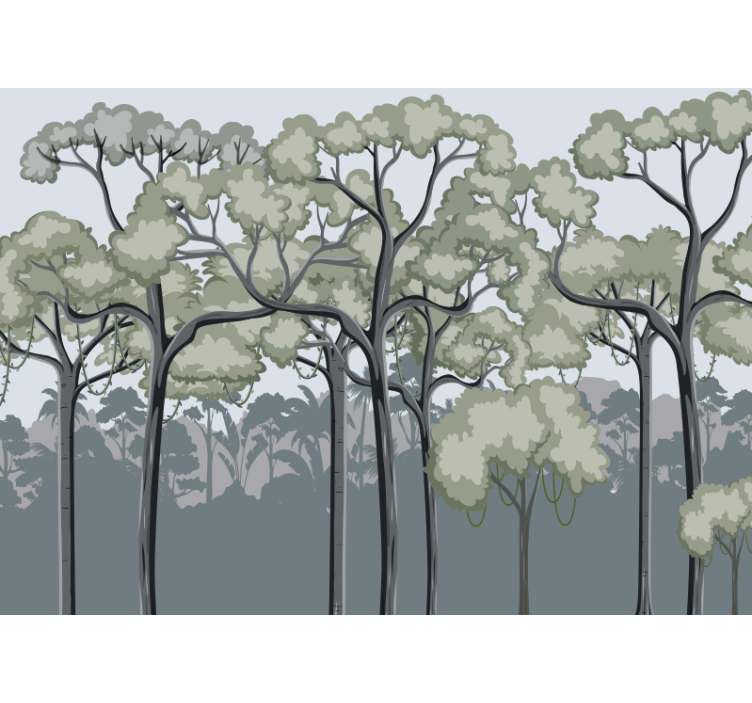 Tapisserie forêt canopée d'arbres sereine - TenStickers
