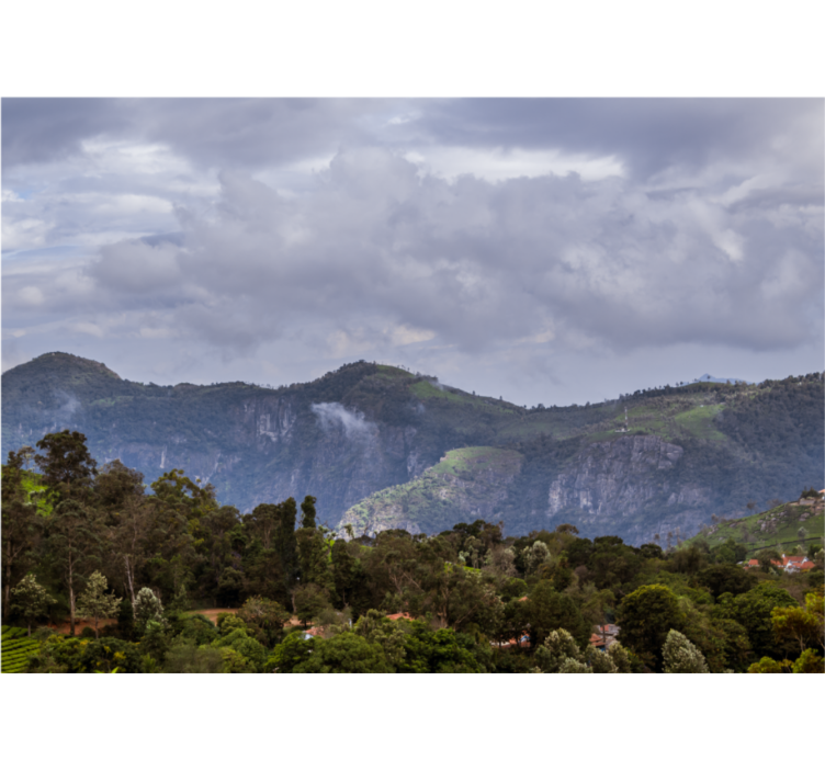 Tapisserie paysage vue de montagne sereine - TenStickers