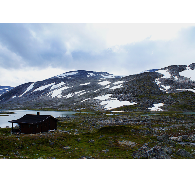Tapisserie paysage retraite au bord du lac - TenStickers