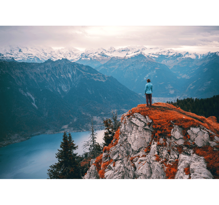 Tapisserie paysage sérénité vue montagne - TenStickers