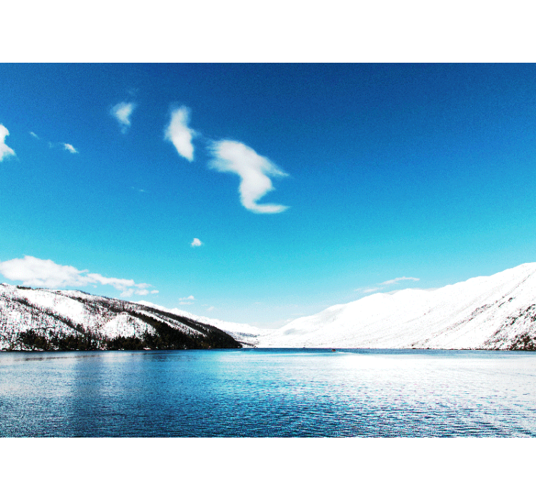 Tapisserie paysage montagnes enneigées - TenStickers