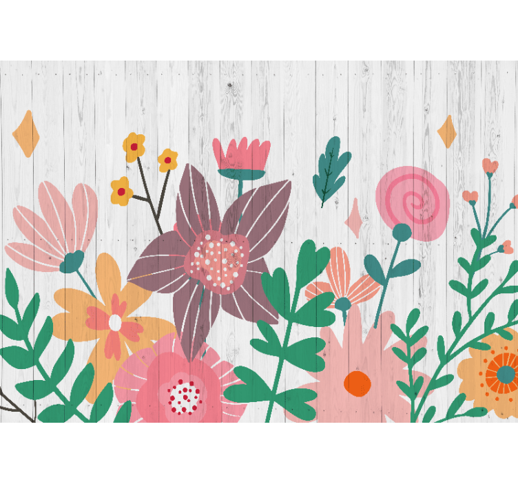 Tapisserie fleur art floral coloré - TenStickers