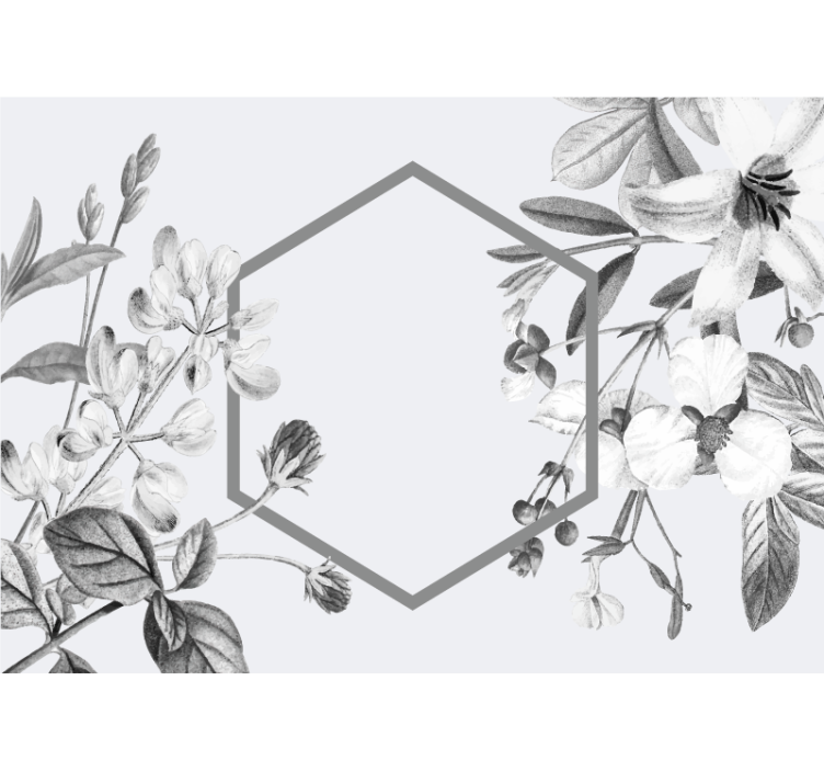 Tapisserie fleur aménagement de plantes grises - TenStickers