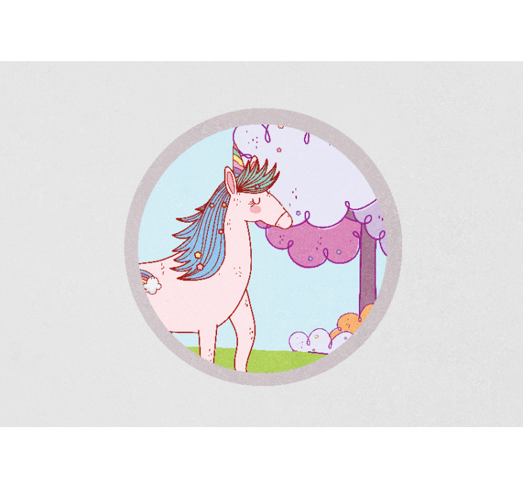 Tapisserie amour fantaisie ludique de licorne - TenStickers