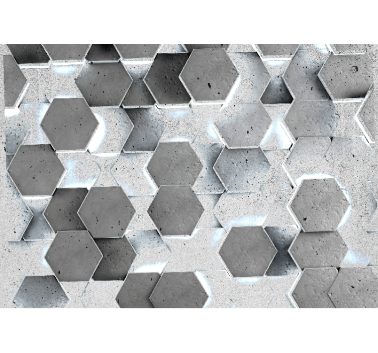 Tapisserie textures et motifs motif béton hexagonal - TenStickers