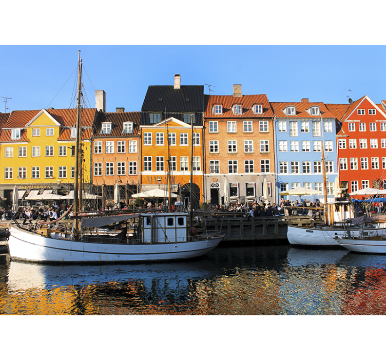 Tapisserie villes et pays habitats au bord de l'eau - TenStickers