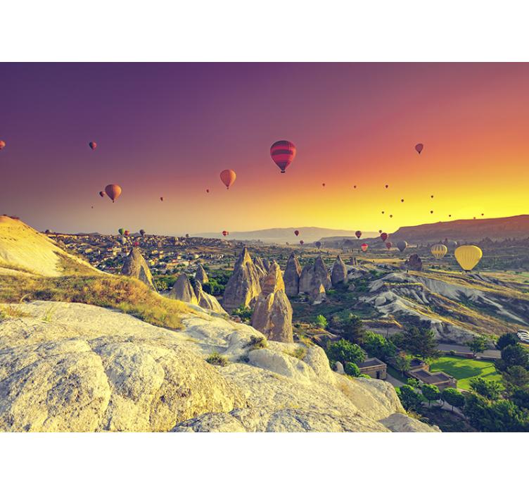 Tapisserie paysage montgolfière en cappadoce - TenStickers