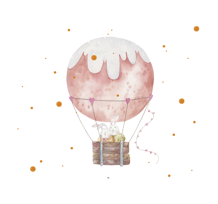 Tapisserie amour aventure de lapin en ballon - TenStickers