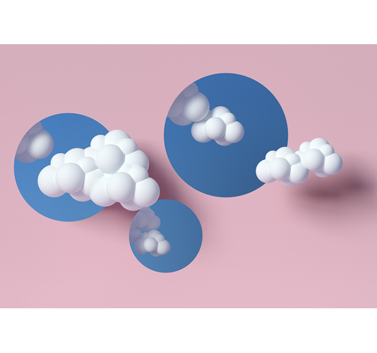 Tapisserie abstraite nuages moelleux en jeu - TenStickers