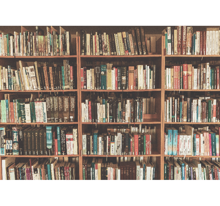 Tapisserie art bibliothèque avec littérature - TenStickers