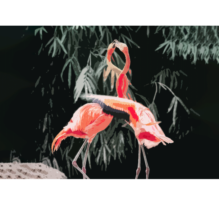 Tapisserie chambre adulte danse d'amour flamant - TenStickers