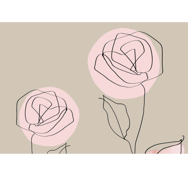 Tapisserie fleur art lin roses - TenStickers