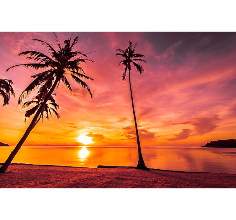 Tapisserie nature vue sur le coucher de soleil tropical - TenStickers