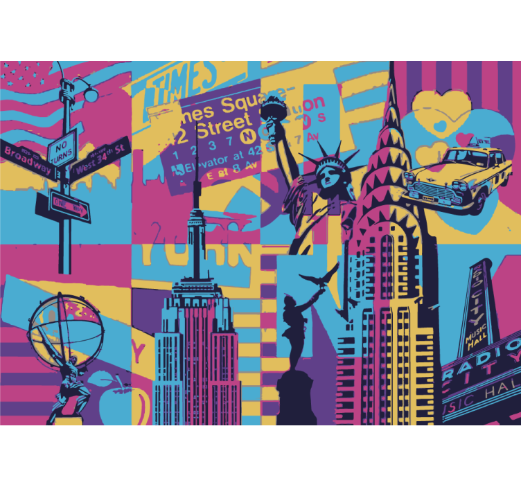 Tapisserie villes et pays new york paysage urbain - TenStickers