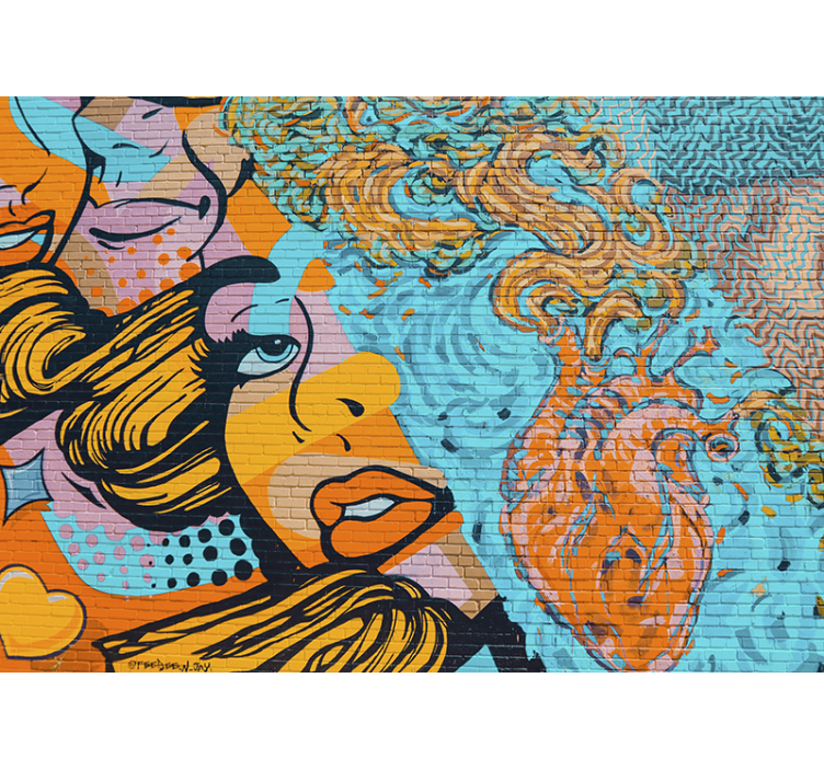 Tapisserie graffiti expression urbaine colorée - TenStickers