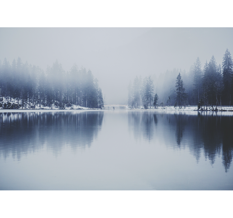 Tapisserie nature paysage lacustre serein - TenStickers