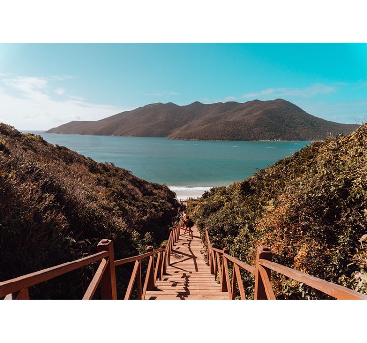 Tapisserie paysage chemin océan serein - TenStickers