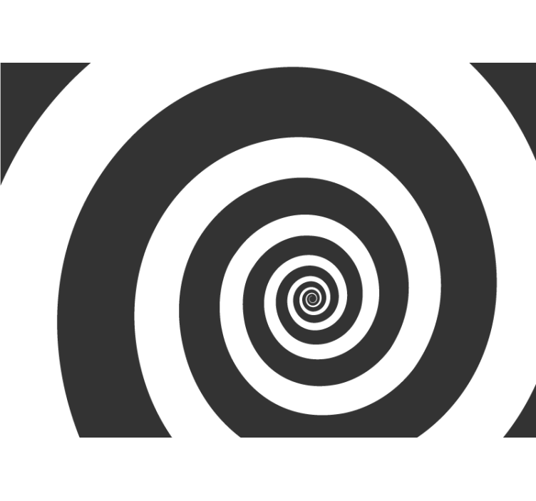 Papier peint design Spirale rétro hypnotique noir et blanc - TenStickers