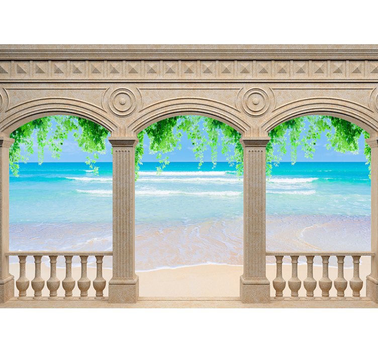 Tapisserie paysage vue sur arc côtier - TenStickers