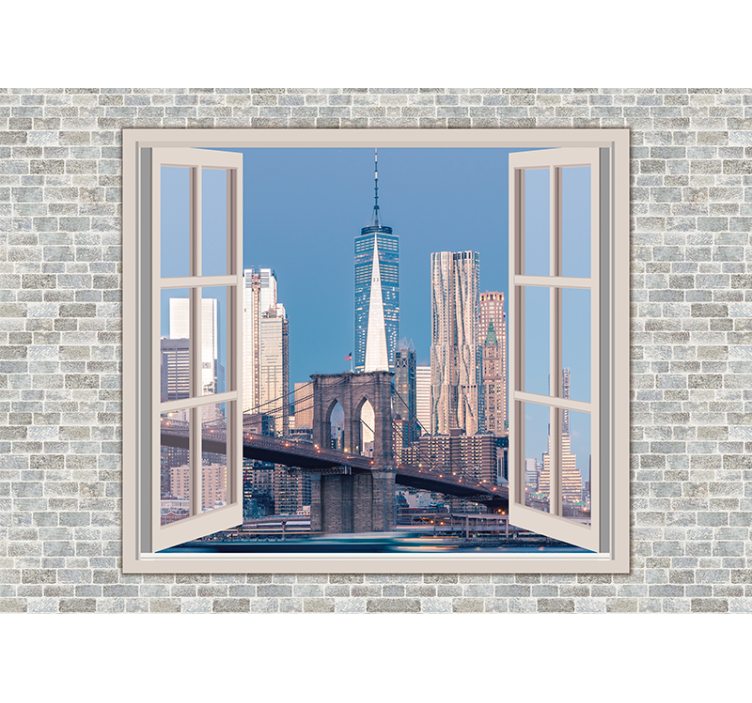 Tapisserie new york vues de manhattan, ciel clair - TenStickers